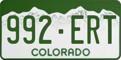 CO license plate 992ERT