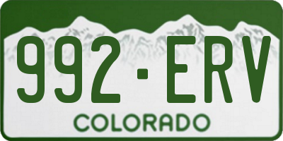 CO license plate 992ERV