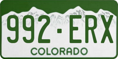CO license plate 992ERX