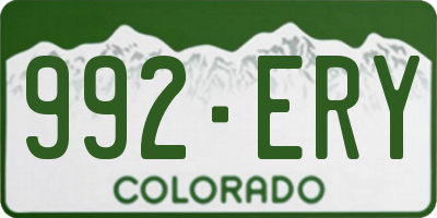 CO license plate 992ERY