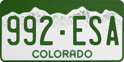 CO license plate 992ESA