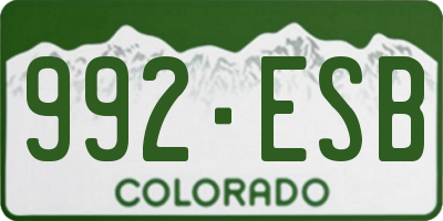 CO license plate 992ESB