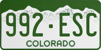CO license plate 992ESC