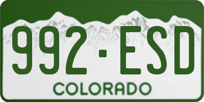 CO license plate 992ESD
