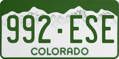 CO license plate 992ESE