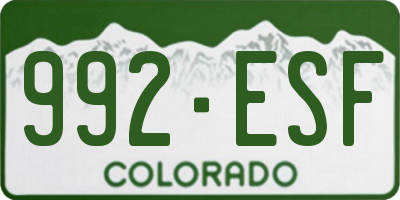 CO license plate 992ESF