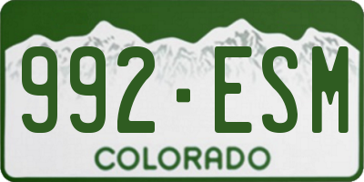 CO license plate 992ESM