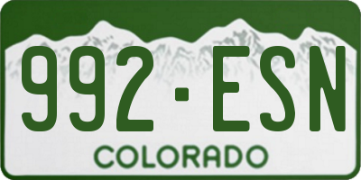 CO license plate 992ESN