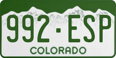 CO license plate 992ESP