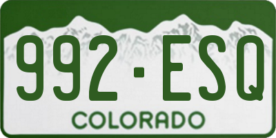 CO license plate 992ESQ