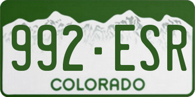 CO license plate 992ESR