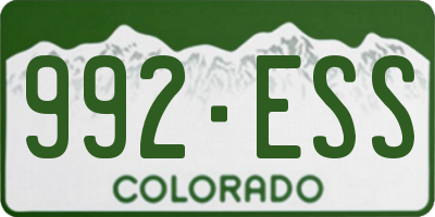 CO license plate 992ESS