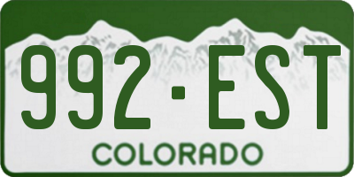 CO license plate 992EST