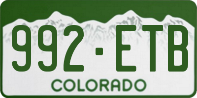 CO license plate 992ETB