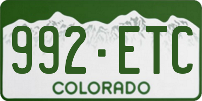 CO license plate 992ETC