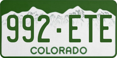 CO license plate 992ETE