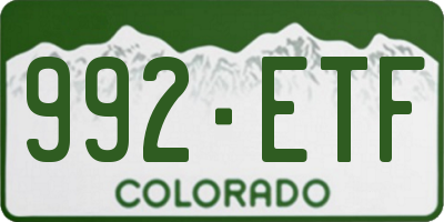 CO license plate 992ETF