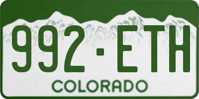 CO license plate 992ETH