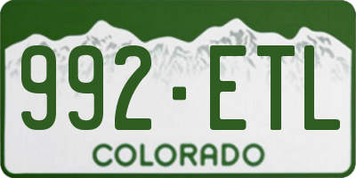 CO license plate 992ETL