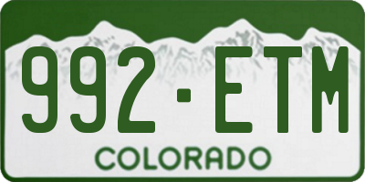 CO license plate 992ETM