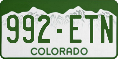 CO license plate 992ETN