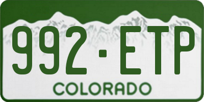 CO license plate 992ETP