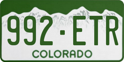 CO license plate 992ETR