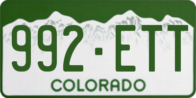 CO license plate 992ETT