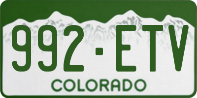 CO license plate 992ETV
