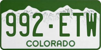 CO license plate 992ETW