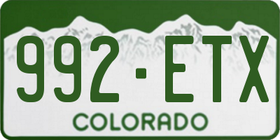 CO license plate 992ETX