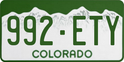 CO license plate 992ETY