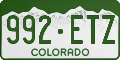 CO license plate 992ETZ
