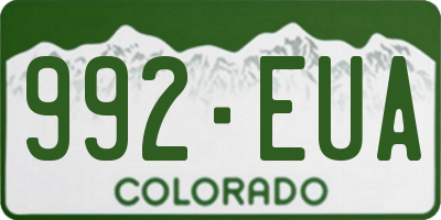 CO license plate 992EUA