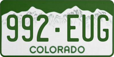 CO license plate 992EUG