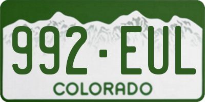 CO license plate 992EUL