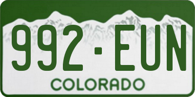 CO license plate 992EUN
