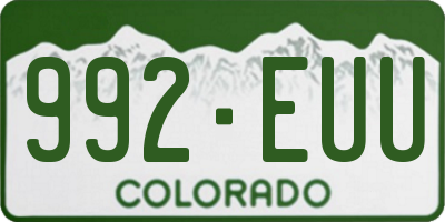 CO license plate 992EUU