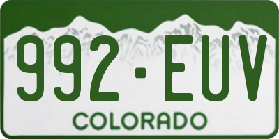 CO license plate 992EUV