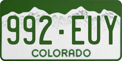 CO license plate 992EUY