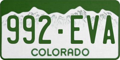 CO license plate 992EVA