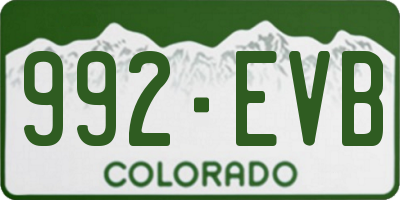 CO license plate 992EVB