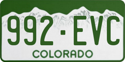 CO license plate 992EVC