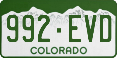 CO license plate 992EVD