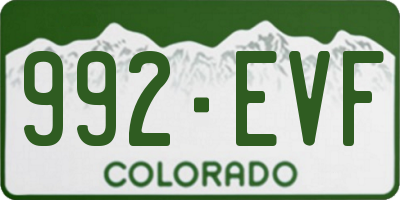 CO license plate 992EVF