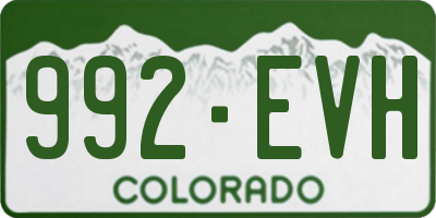CO license plate 992EVH