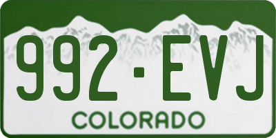 CO license plate 992EVJ