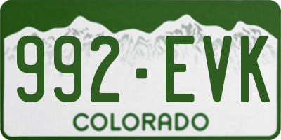 CO license plate 992EVK