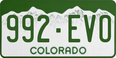 CO license plate 992EVO