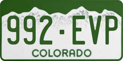 CO license plate 992EVP
